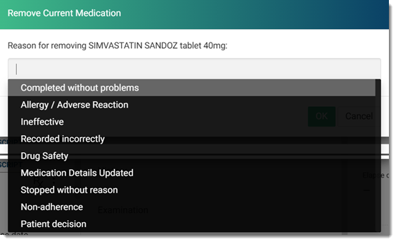List of reasons for ceasing
