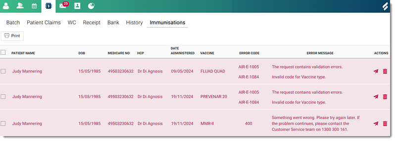 Example AIR Upload Error